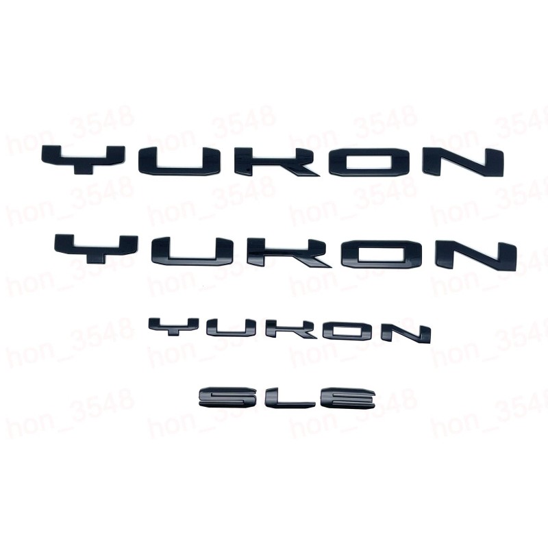 GMC Gloss Black Door Rear Yukon Emblems Letters kit 2021-2024