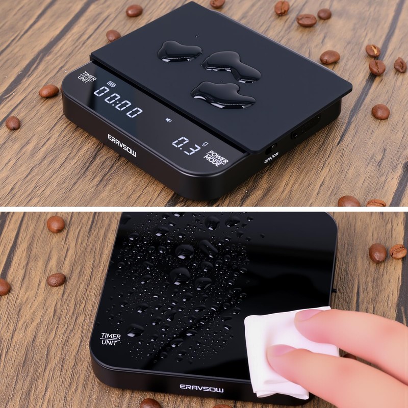 Coffee Scale with Auto Timing, Mini Rechargeable Espresso Scale with