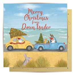 La La Land Greeting Card Santa Down Under