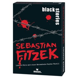 moses 90192 Black Stories Sebastien Fitzek, 50 Cases from the Cosmos Author, Atmospheric Crime Card Game with the Extra Dose of Psycho Thrill, Creepy Puzzle Crime from 12 Years, White