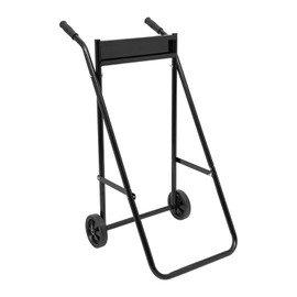 DOONARCES Outboard Boat Motor Stand Carrier Cart Heavy Duty Foldable Dolly Trolley Transport Bracket with Wheels for Long/Short Shaft Outboard Motor Engine Within 30HP, 70kg Load (Black)