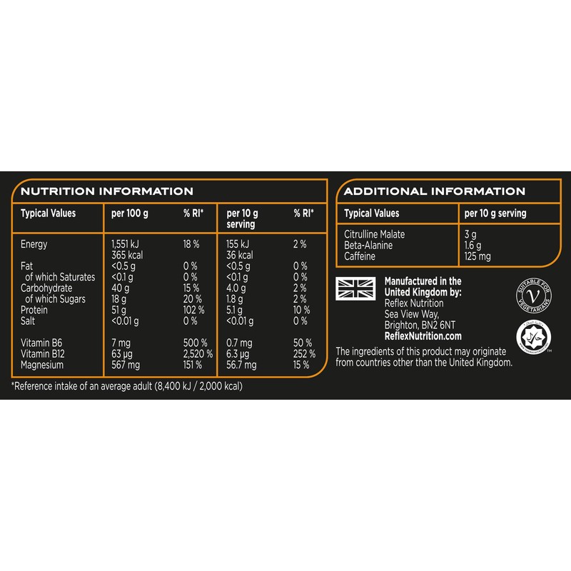 Reflex Nutrition Reflex Pre Workout Powder 3000 mg Citrulline Malate