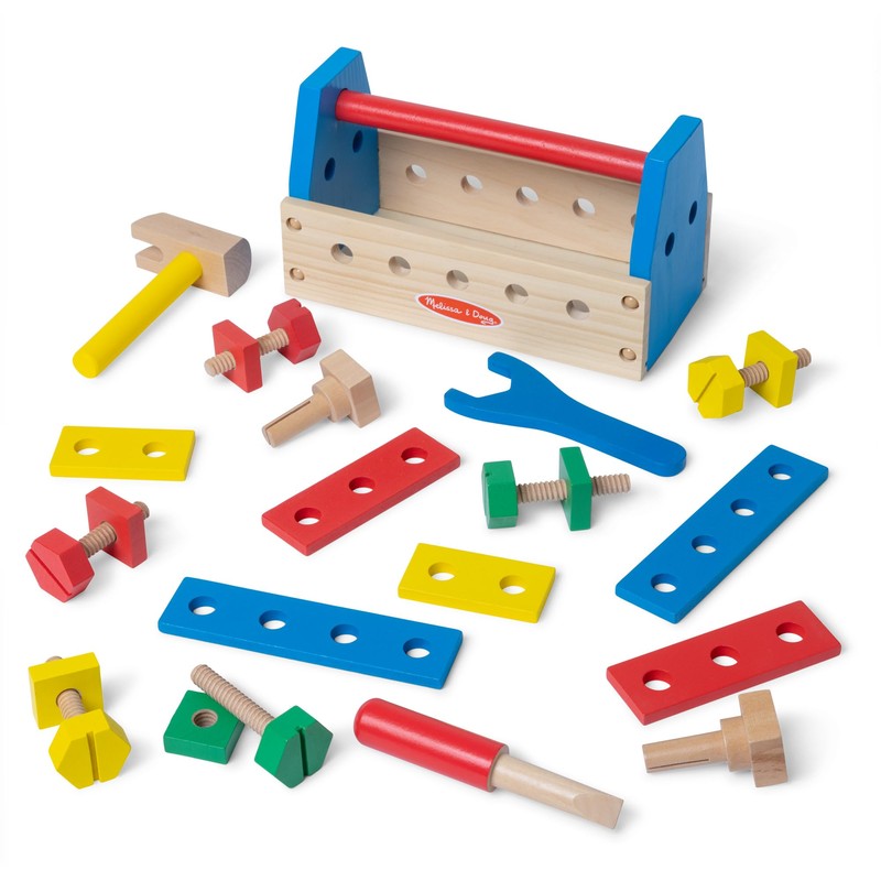 Melissa & Doug Take-Along Tool Kit Wooden Construction Toy (24