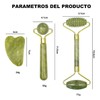 3pcs Rodillo De Masaje Facial De Jade Gua Sha Rejuvenece