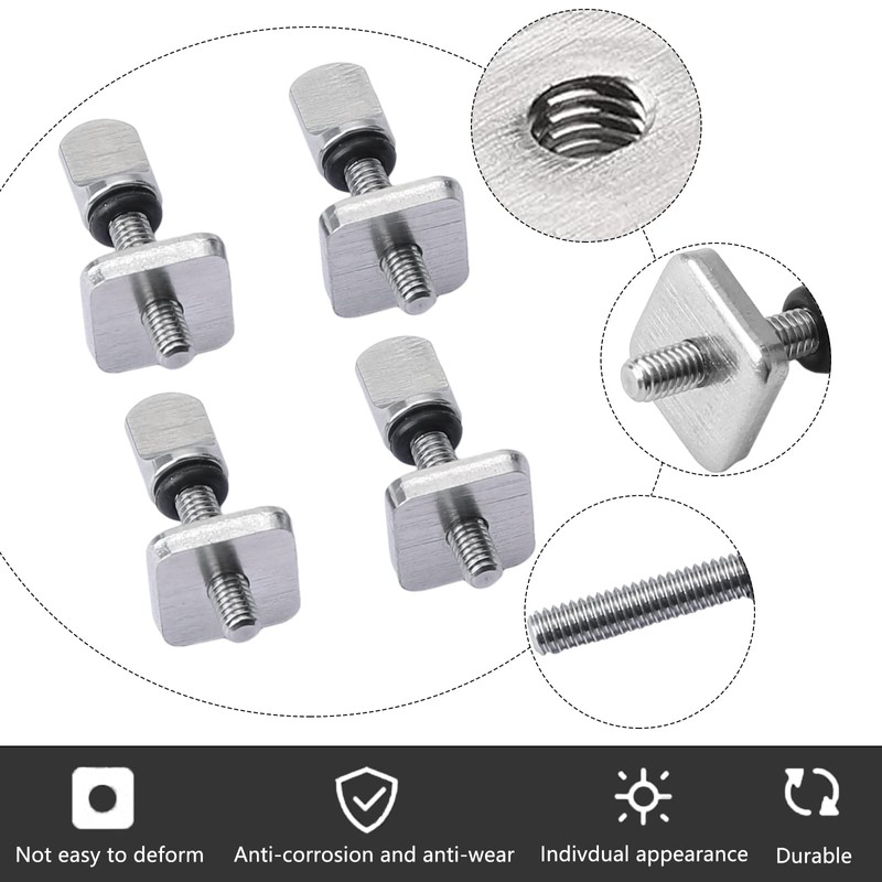 4Pcs Surfboards Fin Screw Stainless Steel Fin Bolt Kit Fin