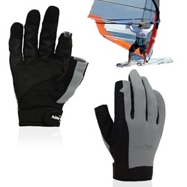 2XK-NOV 1 Pair of High Wear Resistance Sailing Gloves, Two Fingerless Gloves, Rowing Gloves, for Sailing, Yacht, Sailing, Paddling, Kayaking, Fishing, Men and Women (Grey, M)