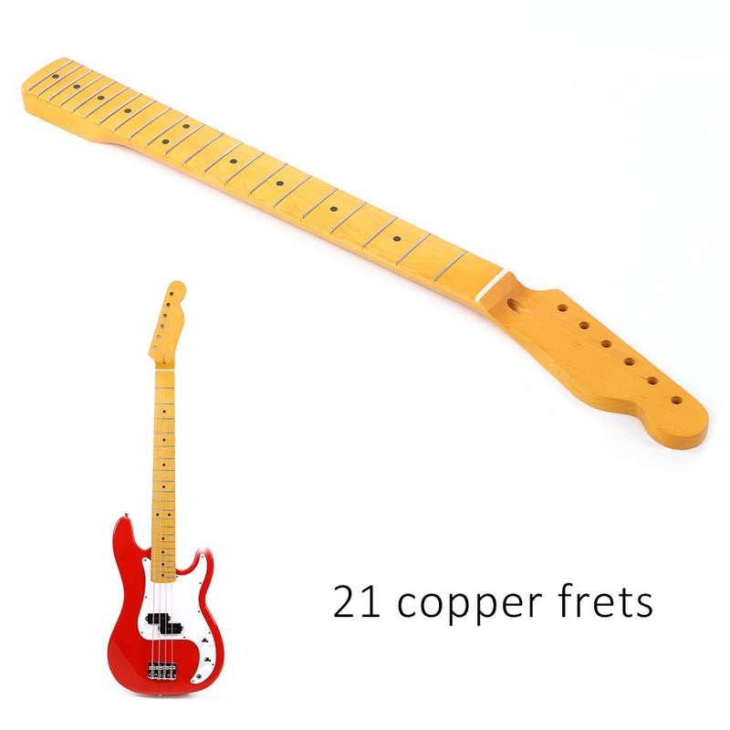 21-Fret Electric Guitar Neck Black Tone Point Handle Yellow Matte