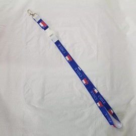 Unbranded Lanyard Chili Flag Reversible Blue And White detachable clip