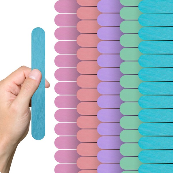 Jumbo Craft Popsicle Sticks - 300 Pack Pastel Colored Craft