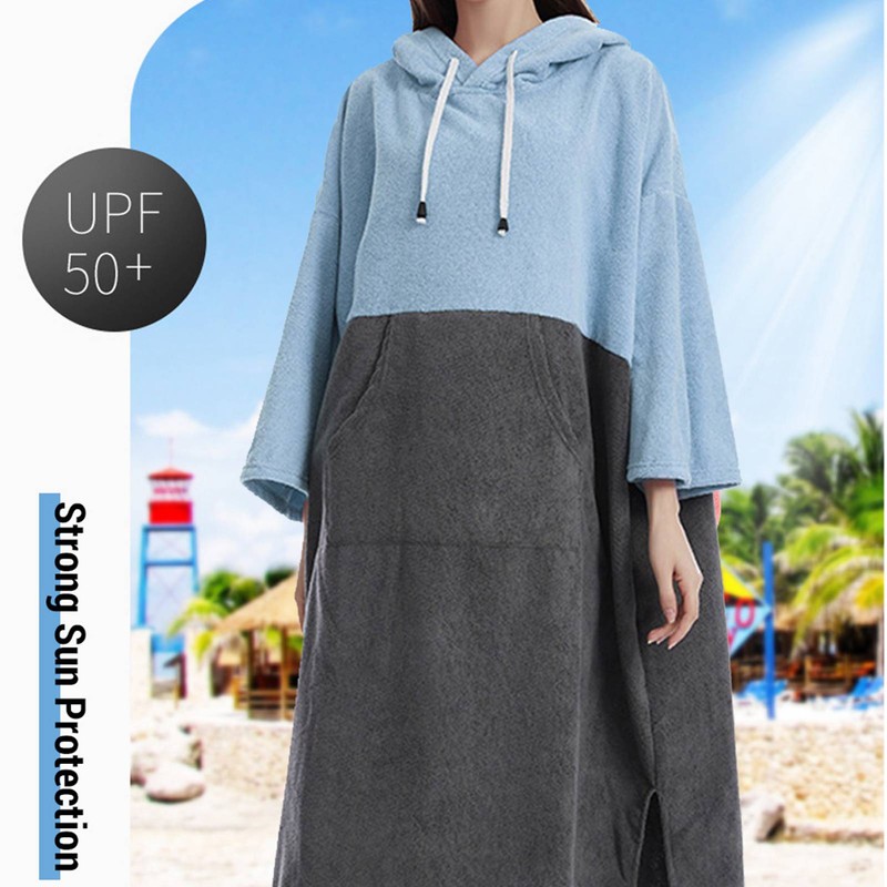 Quick Dry Bath Towels Pool Changing Robe Quick-Dry Poncho Surfing