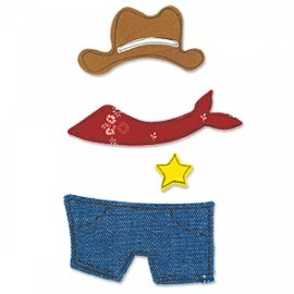 Sizzix Cowboy Outfit Sizzix Originals Die for Animal Dress-ups 655435 Hat Scarf Pants