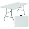 Brosisincorp Plastic Folding Table Portable Fold-in-Half Rectangle Table with Carrying
