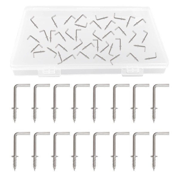 UFURMATE Screw Hooks, 80 Pieces Copper Plated L Shaped Hooks,