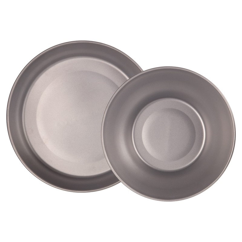 Lifeventure Superlight Titanium Plate And Bowl Set With Storage Pouch