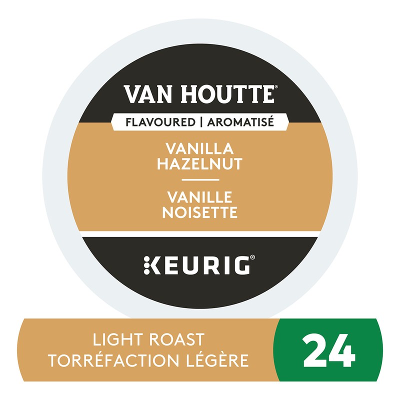 Van Houtte Vanilla Hazelnut Light Roast K-Cups Coffee Pods, 24