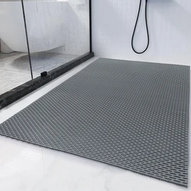 HOMBYS 47 x 32 Extra Large Shower Mat for Shower Stall Tub, Non Slip Bath Mat Bathroom Accessories, PVC Mats for Shower and Bathroom, Quick Drying, (Gray, 47"x32")