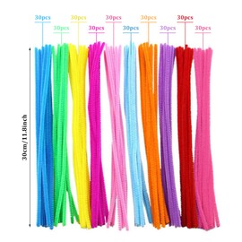 GTDOOCE Pipe Cleaners Pack of 300 Chenille Wire for Crafts, Bending, Pipe Cleaners, Long 30 cm x 6 mm, for DIY Crafts and Decorations Pipe Cleaner