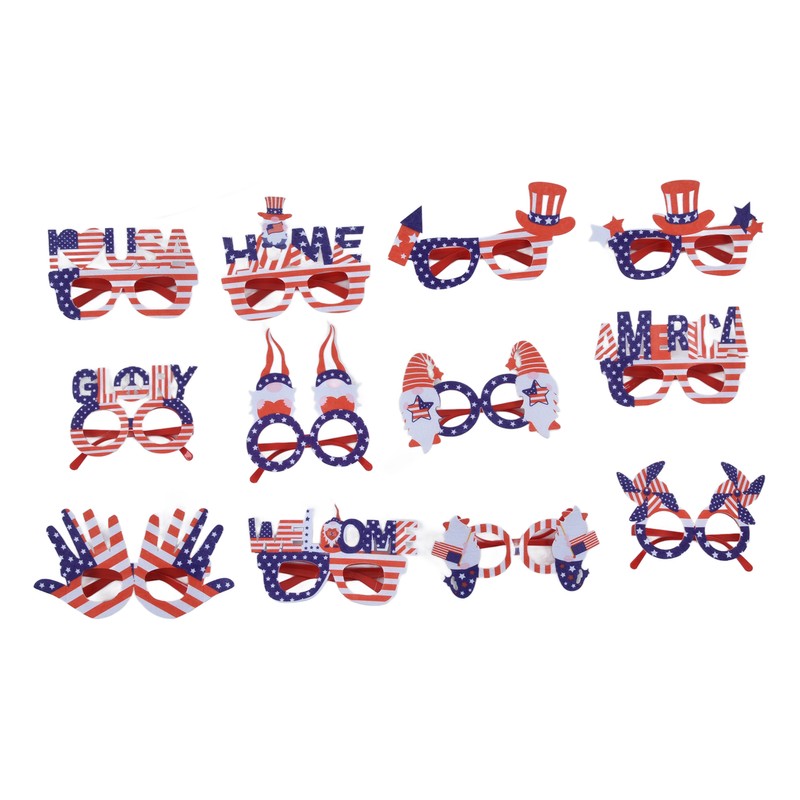 12pcs American Independence Day Glasses American Flag Holiday Glasses for