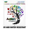 Autism Acceptance Tree of Life with Hearts Automotive Car Window