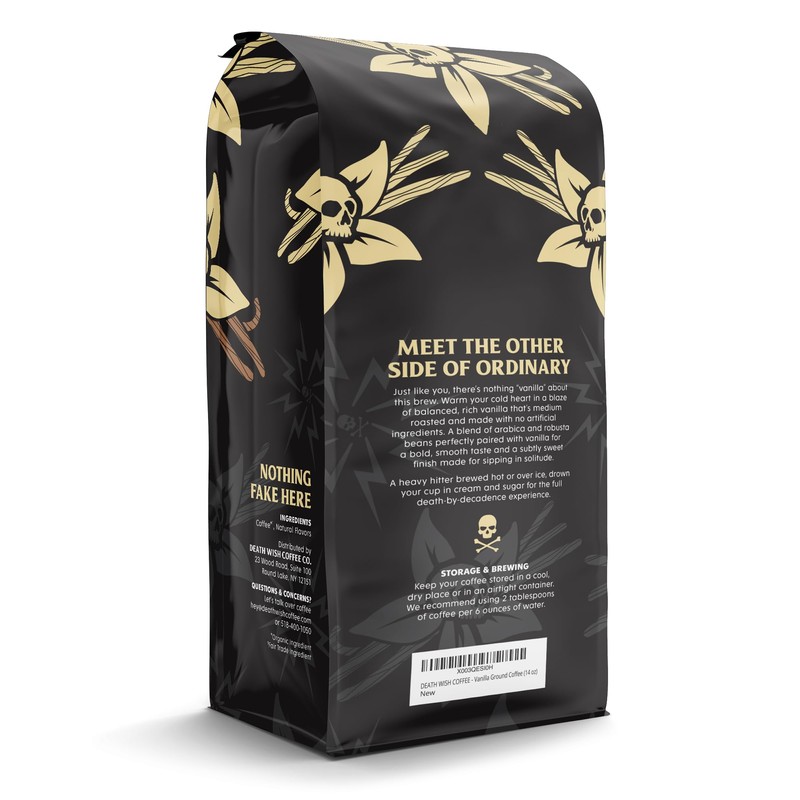 DEATH WISH COFFEE - Vanilla Ground Coffee (14 oz)