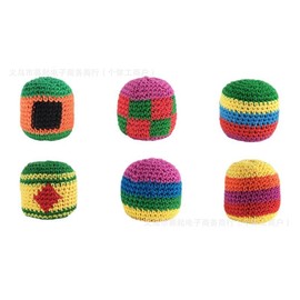 Hand-Knitted Rainbow Yarn Beanbag Balls Set - Soft Juggling & Stress Relief Toy, Colorful Crochet Grip Balls for Fitness & Coordination Training