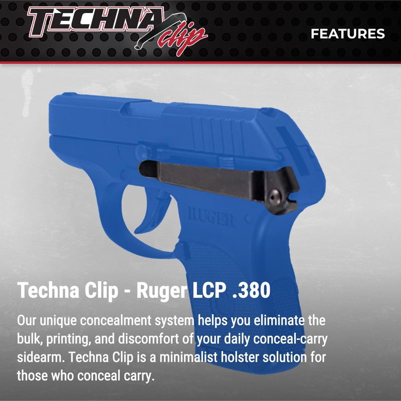 Techna Clip Concealment System for Ruger LCP .380 ACP Pistols