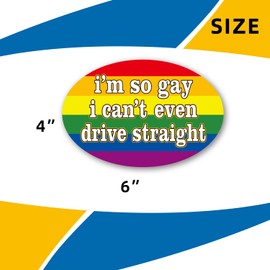 WZCNDIDI I'm So Gay I Can't Even Drive Straight - Flexible Car Auto Bumper Magnet (Oval)