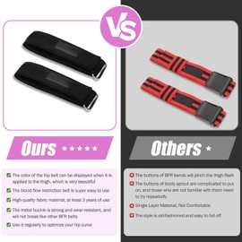 Booty Bands for Women Glutes & Hip Building, Bfr Training Bands with Occlusion Straps, Blood Restriction Workout Booty & Leg Bands for Squats, Thigh Workouts, Best Fabric Resistance Bands (Black)