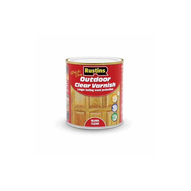 Rustins Quick Dry Outdoor Clear Varnish 500 ml Gloss
