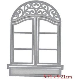 Window Cutting Dies for Card Making, Window Cutting Dies Stencils for DIY Scrapbooking Photo Album Decorative Embossing Paper Cutting Dies for Card Making Template + Cute Brooch