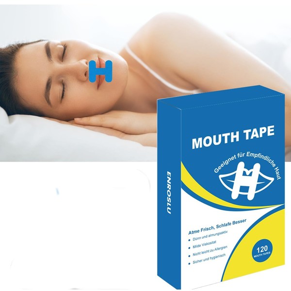 Sleep Mouth Strips, 120 H-shaped Mouth Strips, Anti-Snoring Nose Strips for Sports and Sleep, Help Stop Snoring and Nasal Breathing Habits