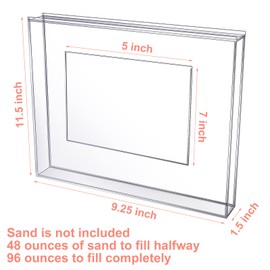 Queekay Wedding Unity Sand Ceremony Photo Frame Clear Acrylic Sand Ceremony Shadow Box with Picture Frame for Wedding Decorations Home Decor Keepsake (Classic Style)