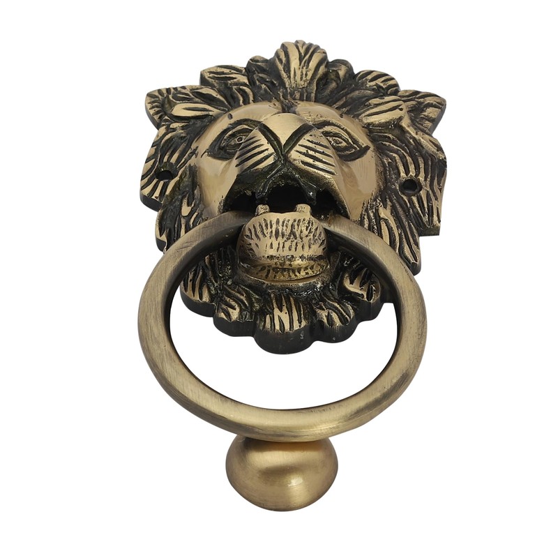 HANDTECHINDIA Brass Door Knocker Hand-Etched Carved Gate Knocker Handle Pull