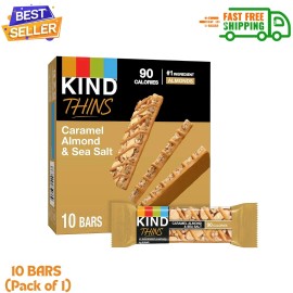KIND THINS Caramel Almond & Sea Salt, Gluten Free, 100 Calories, 10 count Pack 1
