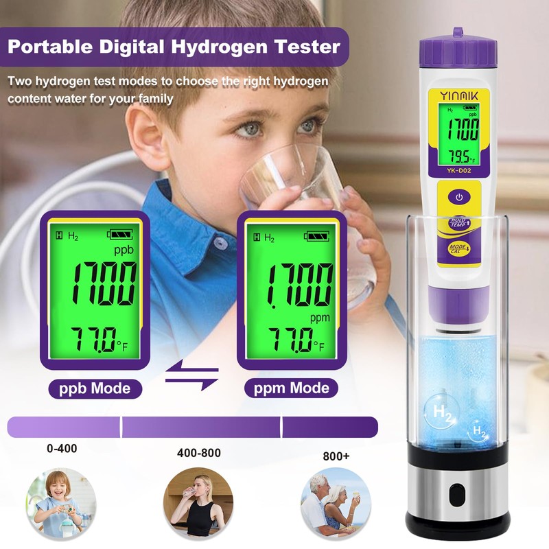 Hydrogen Water Tester, ORP Meter, TDS pH Meter for Drinking