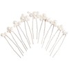 Sppry U Shaped Pearl Wedding Hair Pins for Bridal Women