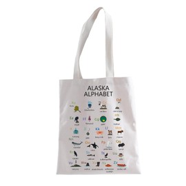 XYANFA Alaska Gift Alaska Tote Bag Alaska Vacation Travel Bag Alaska Home State Handbag Alaska Travel Gift Shopping Bag (ALASKA ALPHABET tote)