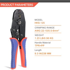 HKS Crimping Tool for Heat Shrink Connectors with 3 in 1 Stripper & 280PCS Marine Grade Heat Shrink Connectors (21 Types) of Tinned Red Copper AWG 22-10
