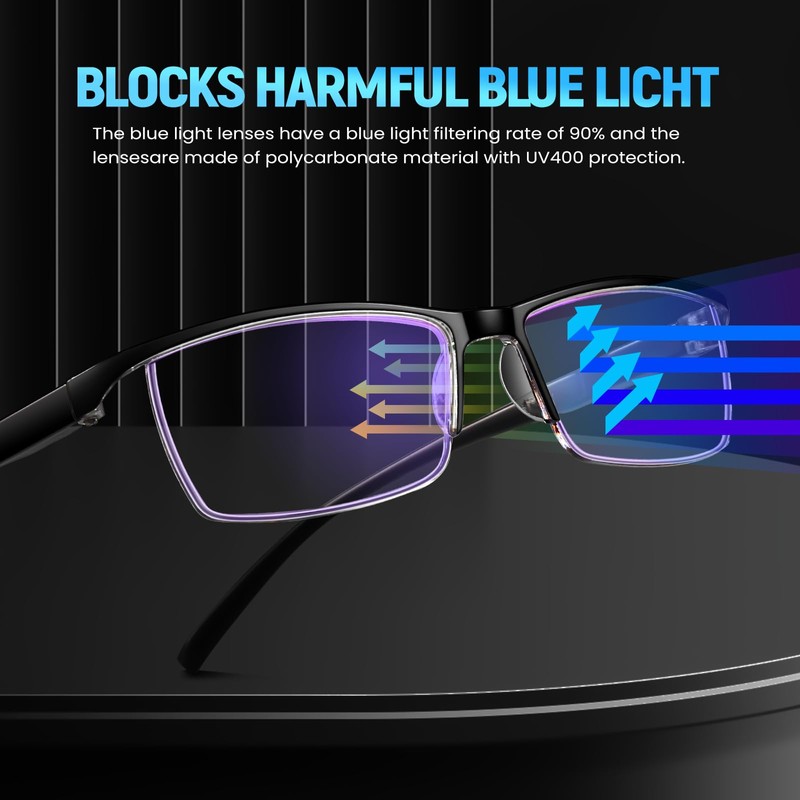 ORANZI Reading Glasses Men - Blue Light Readers for Computer