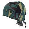 Camo Zandana Green Tie Bandana Style Fitted Skull Cap Biker