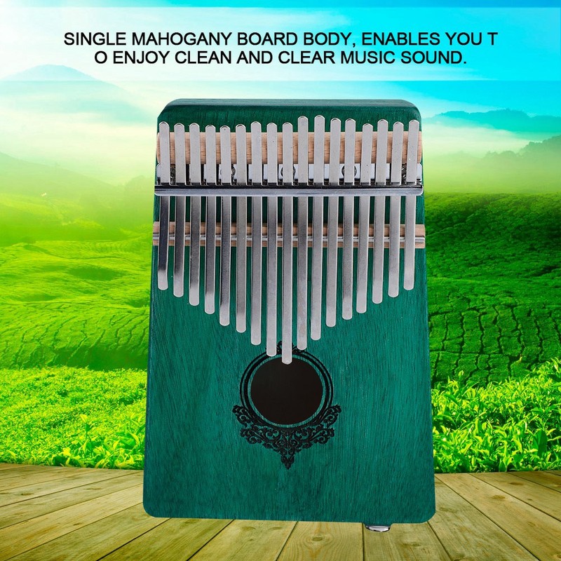 17-Key Kalimba Portable Thumb Piano Mahogany Wooden Body with Build