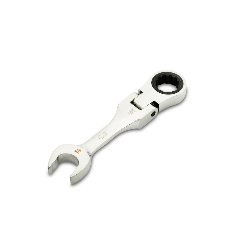 GEARWRENCH 14mm 90-Tooth 12 Point Stubby Flex Combination Ratcheting Wrench
