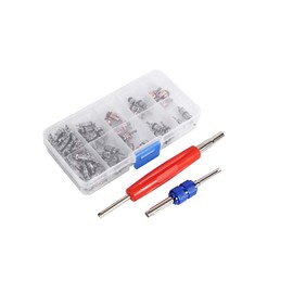 Keenso Pack of 102 Car A/C Valve Core Air Conditioning Valve Core Accessories R134a / R12 Valve Stem Assortment with Remover Tool
