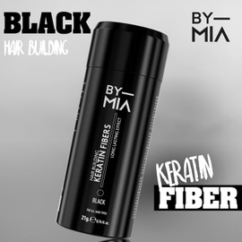 BY MIA Hair Building Keratin Fibres, Black 21g (2 Pack) | Hair Fibres for Thinning Hair | Hair Thickener Powder Fiber | Hair loss Concealer for Women & Men