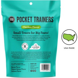 Felicia's Fabulous Finds BIXBI Pocket Trainers Grain Free Dog Training Treats in 2-Flavor Variety Bundle: (1) Chicken and (1) Salmon (2 Bags Total, 6 Ounces Each) Plus Shaynanigans Silicone Lid