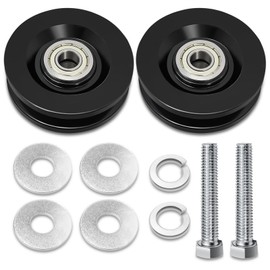 Jkorkm 90040 Complete Carriage Wheel Kit Compatible With TranzSporter Tp250 & Tp400 Elevador para roofing hoist with 2 Zinc Bolts 2 Lock Washers 4 Washers and 2 Carriage Wheels