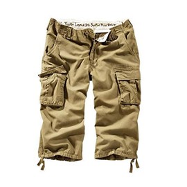 Surplus Trooper Legend 3/4 Mens Cargo Shorts, Beige, S