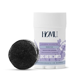 HoMu | Detox Pack Barra Lavanda Silvestre Sensitive - Jabón en barra Detox 50g + Desodorante Natural en Barra 55g ¡Elimina el mal olor de tus axilas naturalmente! - (Lavanda Silvestre (Sensitive))