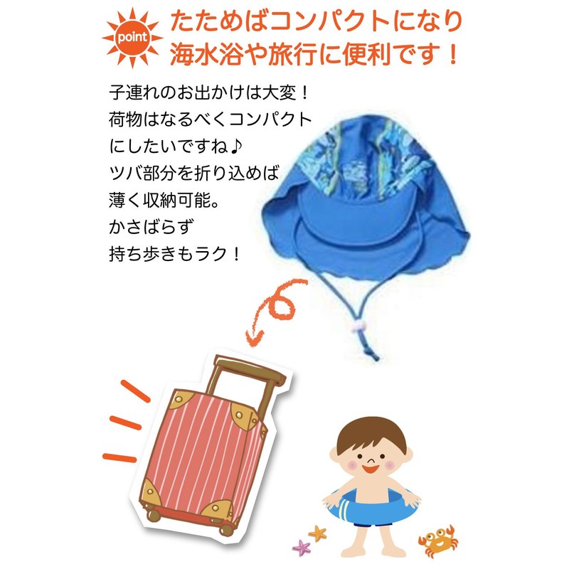 (RONGUI) Kids Children Swimming UV Cap (Navy, M 20.5 -