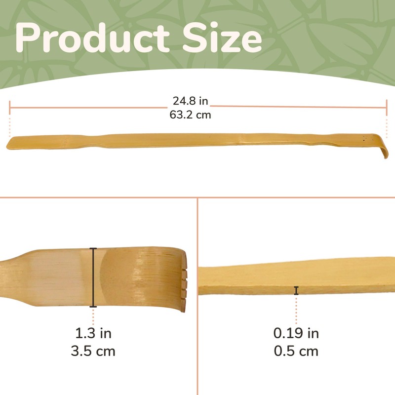 Bamboo Back Scratcher 3X Shoe Horn 25" & Tape Measure